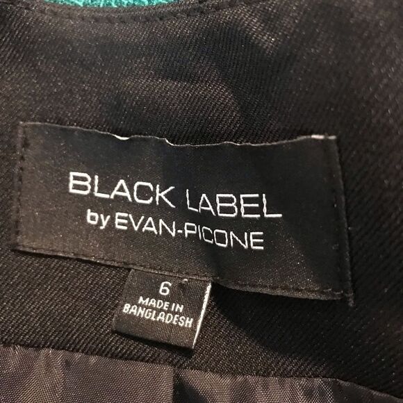 Black Label Evan Picone Blazer Women’s Size 6 Green & Black Open Front - Picture 5 of 7